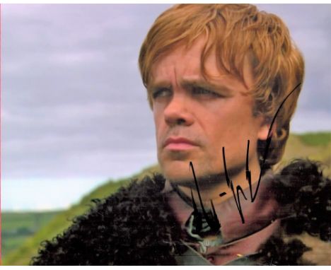 Peter Dinklage signed 10x8 Game of Thrones colour photo. American actor and producer. He received acclaim for portraying Tyri