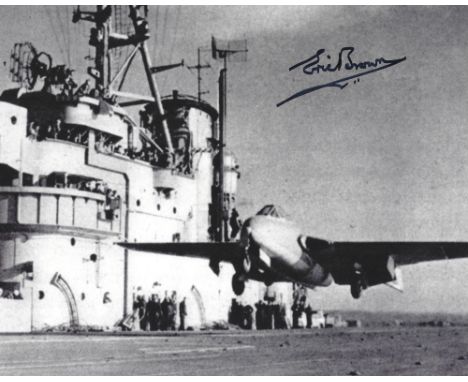 WWII Pilot, Eric Brown signed 10x8 black and white photograph. Captain Eric Melrose 'Winkle' Brown, CBE, DSC, AFC, Hon FRAeS,