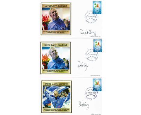 Australia 2006 Olympians 3 Signed Benhams First Day Covers with Stamps and Postmarks. Personally Signed by Scottish Gold Meda
