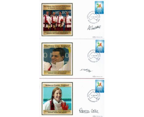 Australia 2006 Olympians 6 Signed Benhams First Day Covers with Stamps and Postmarks. Personally Signed by English Gold Medal