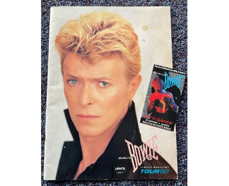 David Bowie vintage programme 'Serious Moonlight' 1983 Tour programme and Milton Keynes concert ticket. Good condition Est.