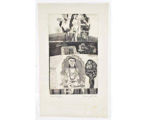 LAXMA GOUD (born 1940); a signed limited edition artist's proof zinc etching, signed in pencil lower right and dated 1970, nu