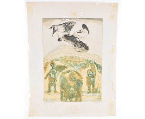 LAXMA GOUD (born 1940); a signed limited edition artist's proof colour zinc etching, signed in pencil lower right and dated 1