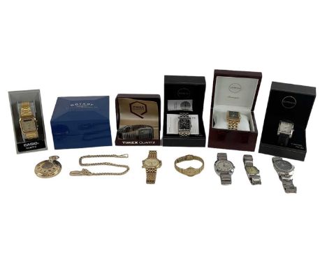 A quantity of lady's and gentleman's wristwatches including a boxed stainless steel Sekonda gentleman's wristwatch, boxed sta