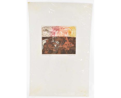 LAXMA GOUD (born 1940); a signed limited edition artist's proof colour zinc etching, signed in pencil lower right and dated 1