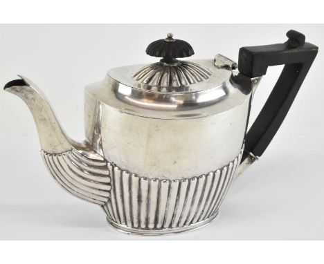 ARMY &amp; NAVY COOPERATIVE SOCIETY LTD; a Victorian hallmarked silver teapot, London 1888, height 11.5cm, approx 10.45ozt/32