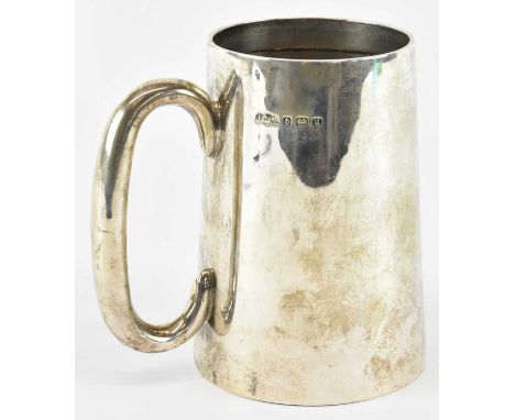 JOSEPH GLOSTER LTD; a George V hallmarked silver mug, inscribed to the front 'C.G.A.L. from A.G.D.B', Birmingham 1919, height