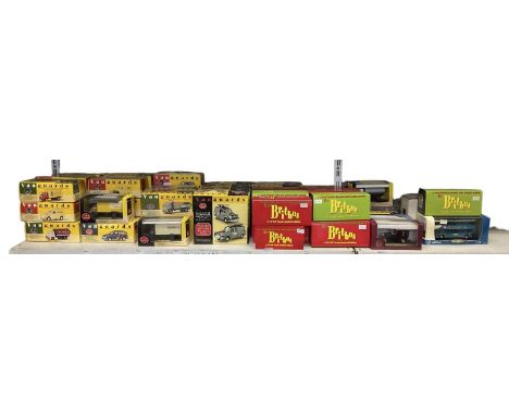 VANGUARDS; a collection of approximately thirty boxed 1:64 scale model diecast vehicles including Four Thames Trader Van, BRS