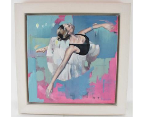 † PETE HAWKINS; oil on canvas, 'Ballerina', signed lower right, with Clarendon Fine Art label verso, 50 x 50cm.