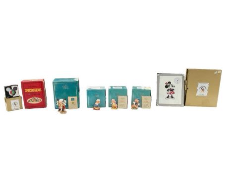 WALT DISNEY; a Seiko Mickey Mouse alarm clock, Seiko Mickey Mouse wall clock, five Classic Walt Disney Collection ceramic mod