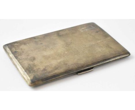 JOHN ROSE; an Elizabeth II hallmarked silver cigarette case, with engine turned decoration, inscribed 'David on the occasion 