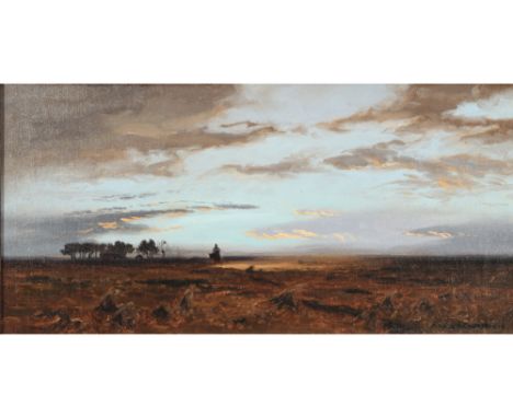 Alfred August Felix BACHMANN (1863-1956) Abenddämmerung,Öl/Leinwand, u. rechts signiert Alf. Bachmann, deutscher Maler und Sc