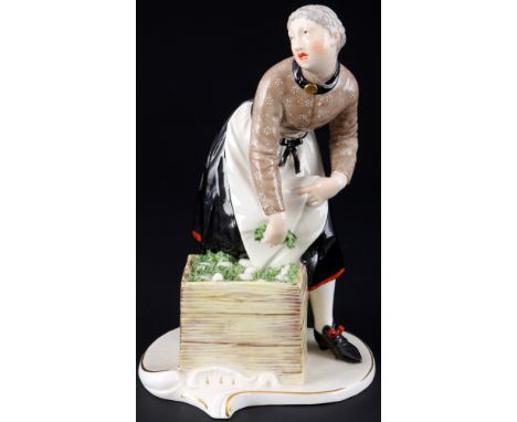 Nymphenburg Eiergretl - Bustelli,Porzellan, Rautenschild Pressmarke, Entwurf von Franz Anton Bustelli (1723-1763), Eiergretl,