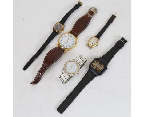 Various Vintage wristwatches, including Eterna-Matic Concept 80, Porsche quartz etc (5) 