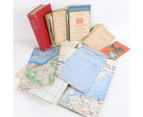 Restricted folder of notes of the operations of 21st Army Group, including maps, a War Office Honorary rank of Major letter f
