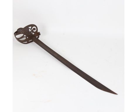 A British Army Light Infantry Regiment short sword, with shagreen grip, blade length 55cm 