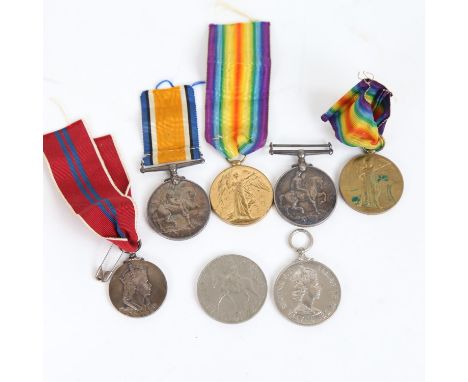 2 pairs of First World War Period Family Service medals, to 12909 Gunner A W Meek Royal Artillery and 025494 Pte C J Meek Arm