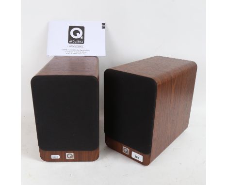 Q ACOUSTICS - a pair of 2000i Series walnut bookshelf speakers, with user manual 