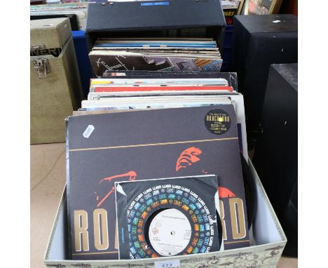 Various Vintage vinyl LPs and records, including Genesis, Whitesnake etc (boxful) 