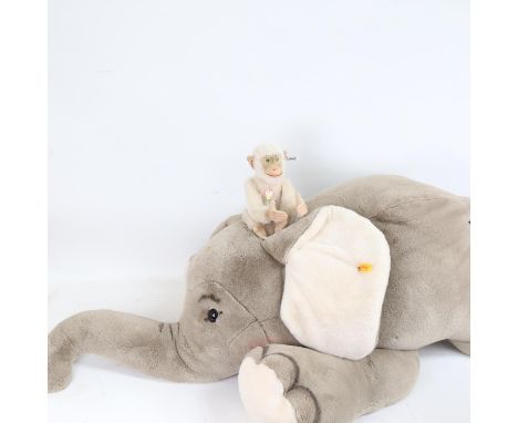 A large Steiff soft toy elephant, and a Steiff Jocko 1929 replica monkey (2) 