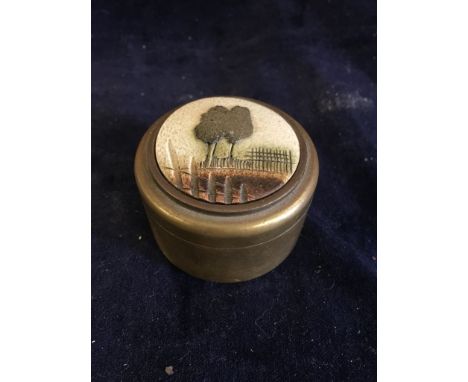 A Brass trinket box with makers mark SH below.