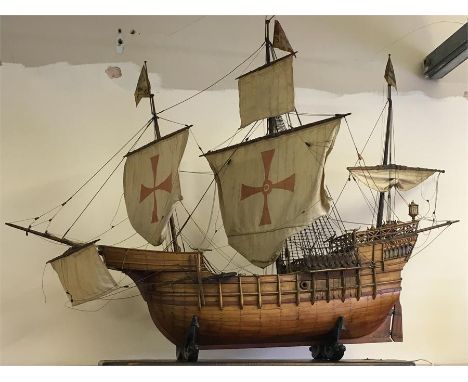 Model Ship.An excellent model of a 15th Century Spanish Nao. It was in a ship similar to this that Columbus made his first vo