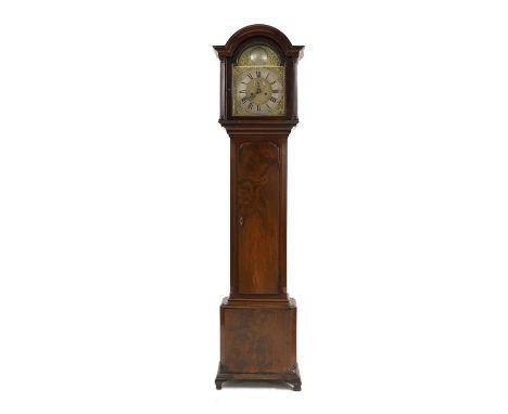 A George III mahogany longcase clock c.1770, by John Jefferis, the arched brass and silvered dial to an 8-day striking moveme