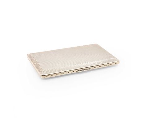 A silver cigarette or card case, by Cohen &amp; Charles, Birmingham 1950, with engine-turned decoration to a gilt interior,5.