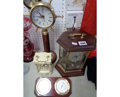Kundo quartz mantel clock, Rapport desk clock, Comitti Barometer and other clocks