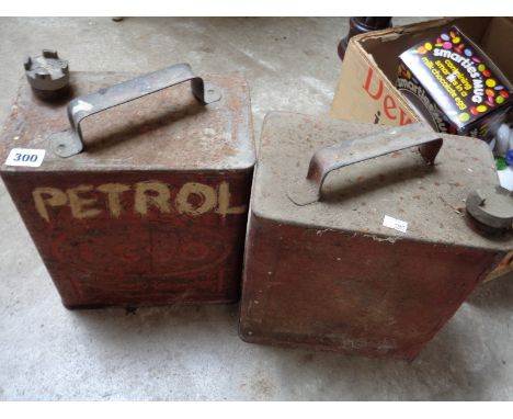 Vintage ESSO Petrol tin and a plain tin