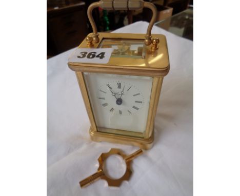Angelus Brass cased carriage clock with winder