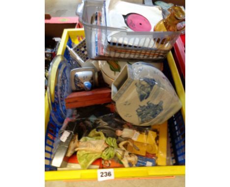 Royal Worcester Evesham pattern casserole pot, Blue & White lidded jar and assorted items