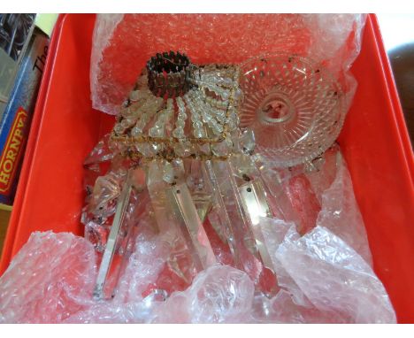 2 Late 19thC Crystal single light fittings