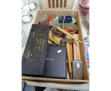 Collection of assorted scientific instruments inc. Overbecks Rejuvenator, Doctors Diagnostic set etc.