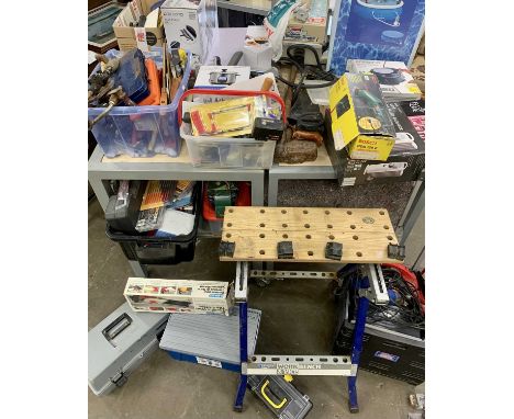 TOOLS - a very large quantity of garden, garage and household items including boxed Bosch and other electricals E/T
