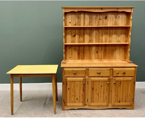 REPRODUCTION PINE KITCHEN DRESSER - having a two shelf rack over a base section of three opening drawers and three lower cupb