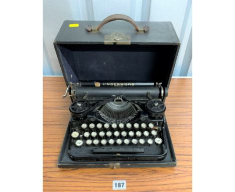 Underwood typewriter in hard case