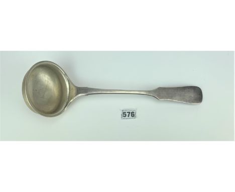 Continental silver ladle, 14” long, w: 9.1 ozt