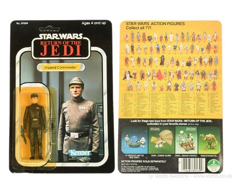 Kenner vintage Star Wars Return of the Jedi Imperial Commander 3 3/4" figure, Mint, within Good Plus (yellowed, dented) bubbl
