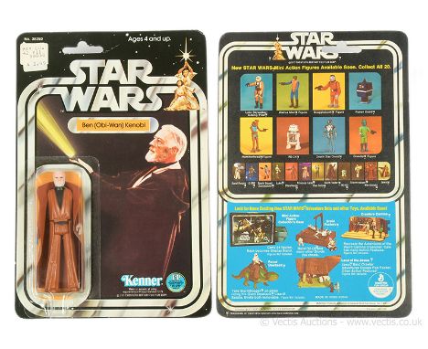 Kenner vintage Star Wars Ben (Obi-Wan) Kenobi 3 3/4" figure, Mint, within Excellent to Near Mint bubble, upon Good Plus to Ex