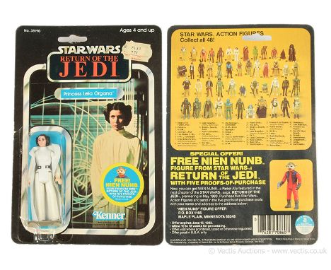 Kenner vintage Star Wars Return of the Jedi Princess Leia Organa 3 3/4" figure, Mint, within Excellent bubble, upon Good Plus