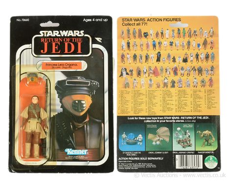 Kenner vintage Star Wars Return of the Jedi Princess Leia Organa (Boushh Disguise) 3 3/4" figure, Mint, within Excellent (yel