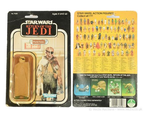 Kenner vintage Star Wars Return of the Jedi Prune Face 3 3/4" figure, Mint, within Good Plus to Excellent (yellowed) bubble, 