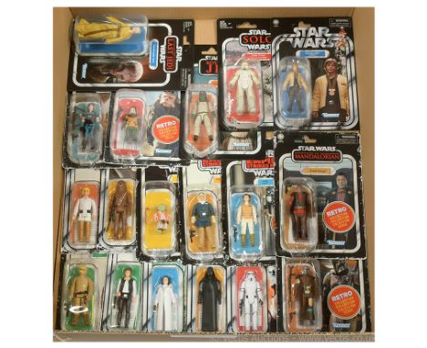 Hasbro modern Star Wars Vintage Collection and Retro 3 3/4" figures x eighteen including Yoda, Darth Vader, Luke Skywalker, H