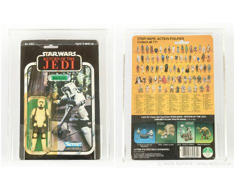Kenner vintage Star Wars Return of the Jedi Biker Scout 3 3/4" graded figure UKG Y70% card 70% bubble 70% figure 80%, upon pu