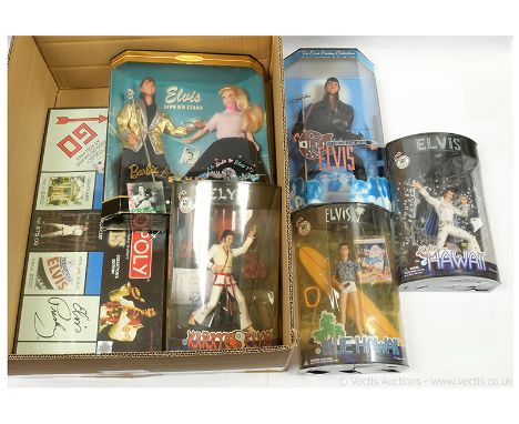 Elvis Presley figures and dolls x five includes Mattel Collector Edition Barbie Loves Elvis Gift Set (accessories have become