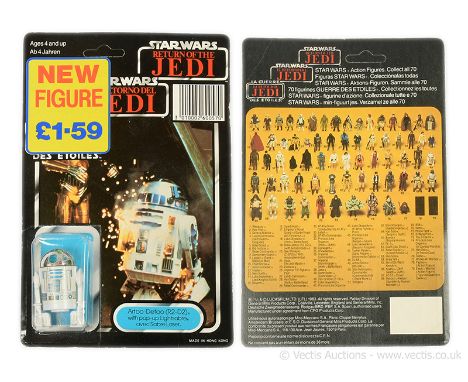 Palitoy Star Wars vintage Return of the Jedi Tri-Logo R2-D2 pop up sabre 3 3/4" figure, Mint, within Excellent (minor dents) 