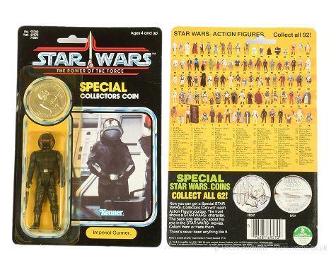 Kenner Star Wars vintage The Power of the Force Imperial Gunner 3 3/4" figure, Mint, within Good Plus (yellowed, dented at to