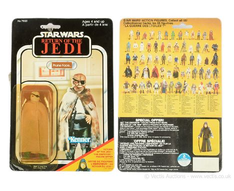 Kenner Canadian vintage Star Wars Return of the Jedi Prune Face 3 3/4" figure, Mint, within Good Plus (yellowed, dented) bubb