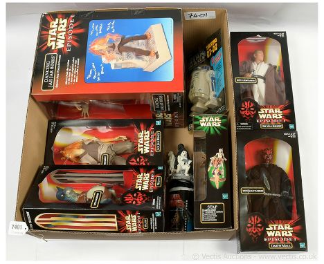 Quantity of Star Wars modern collectables x eight including Hasbro Episode I large scale Watto, Jar Jar Binks, Darth Maul and